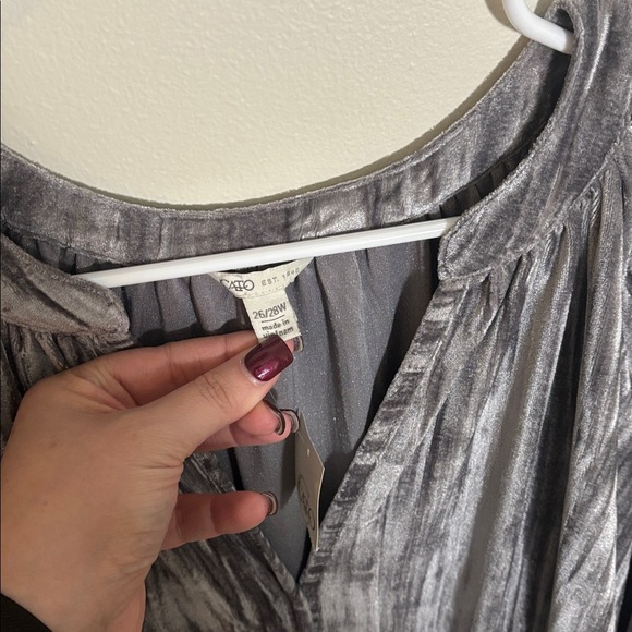 Cato kiss midnight, gray velvet dress - Picture 4 of 8